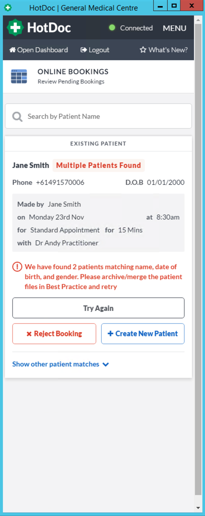 How to Process Appointments in the Sidebar – HotDoc Support