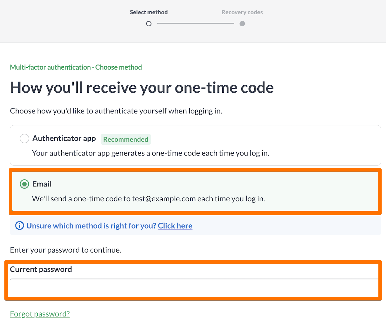 Email option