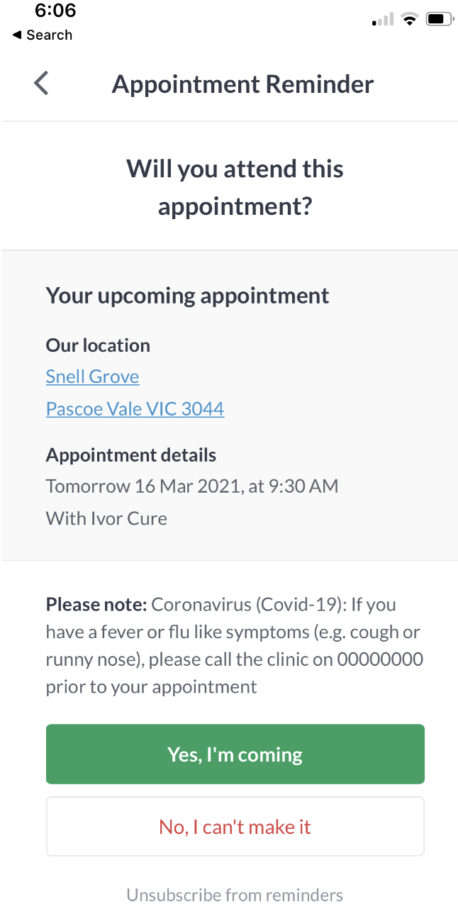 Appointment Communication For Vaccine Appointments Hotdoc Support